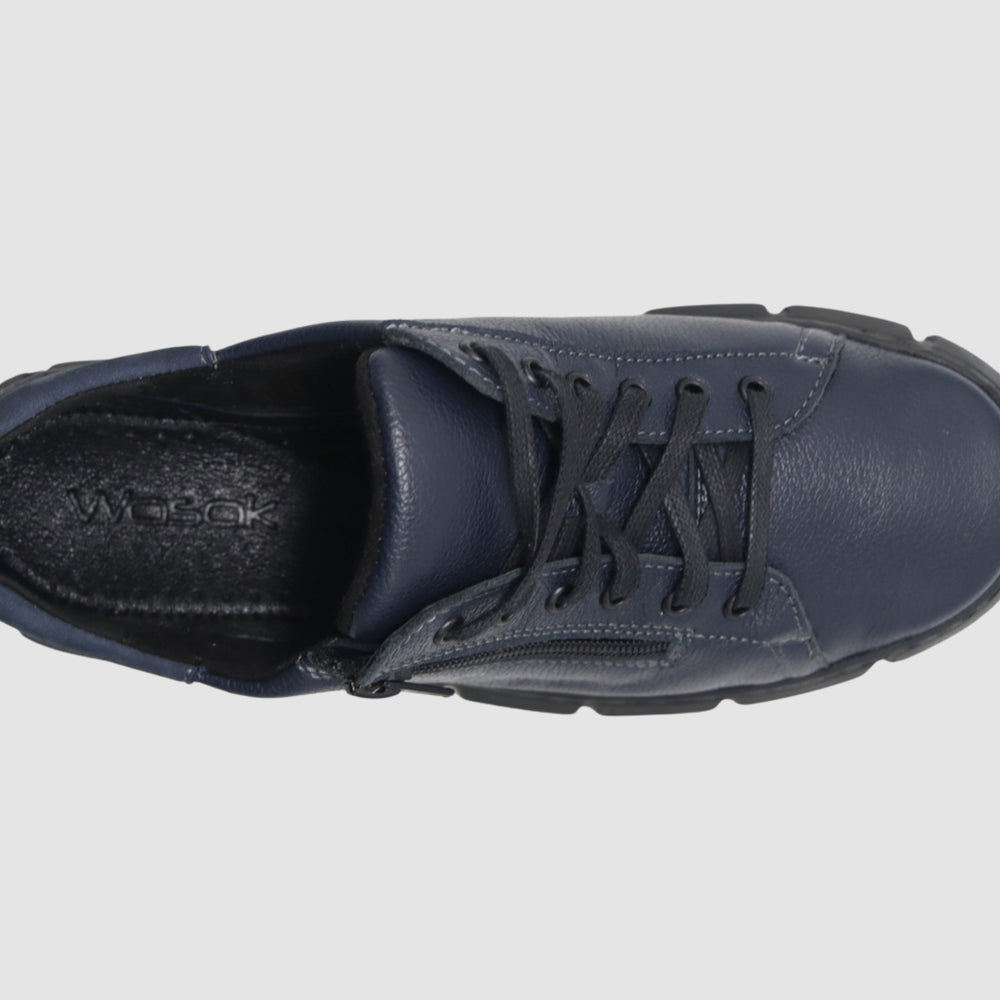 
                  
                    Women's Vanda Leather Sneaker - Navy - Euro Shoe House
                  
                