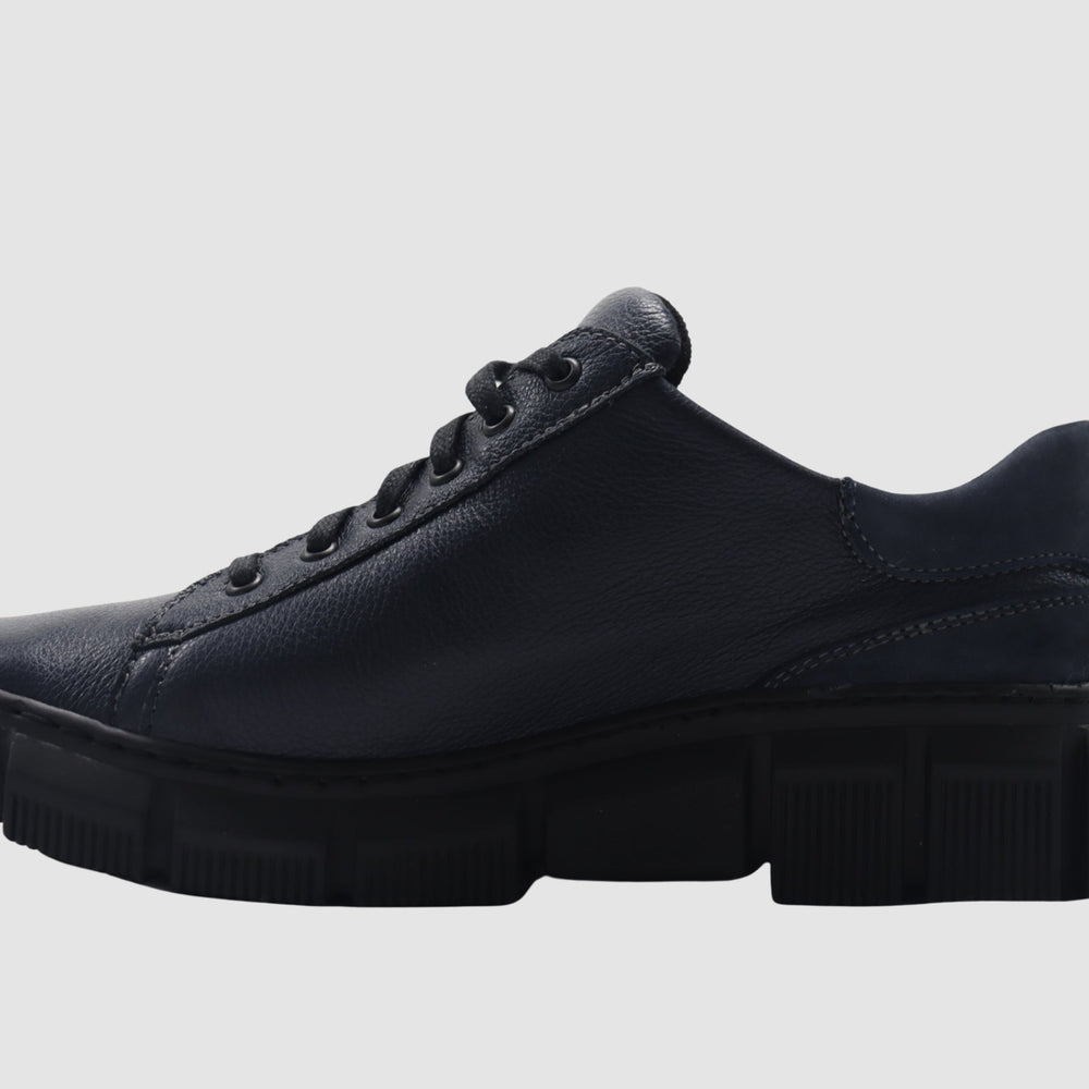 Women's Vanda Leather Sneaker - Navy - Euro Shoe House