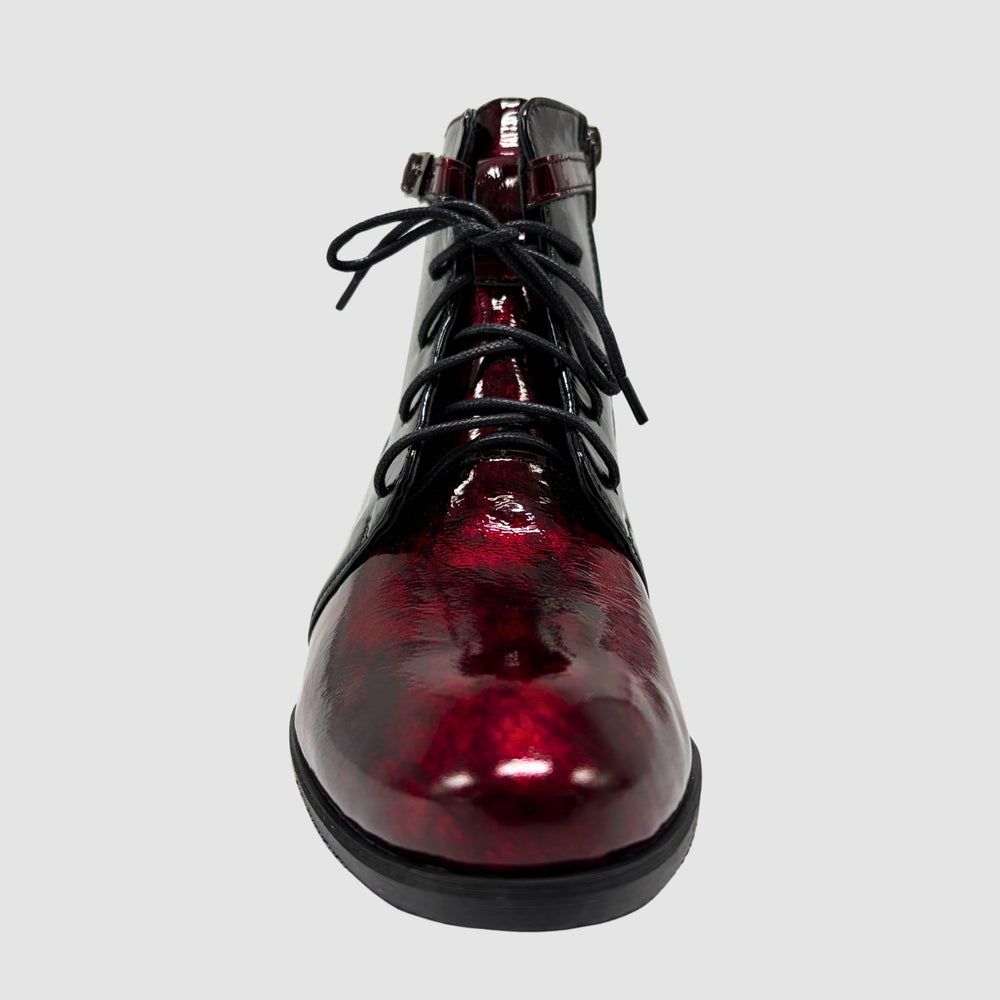 
                  
                    Women's Violetta Leather Booties - Black/Red - Euro Shoe House
                  
                