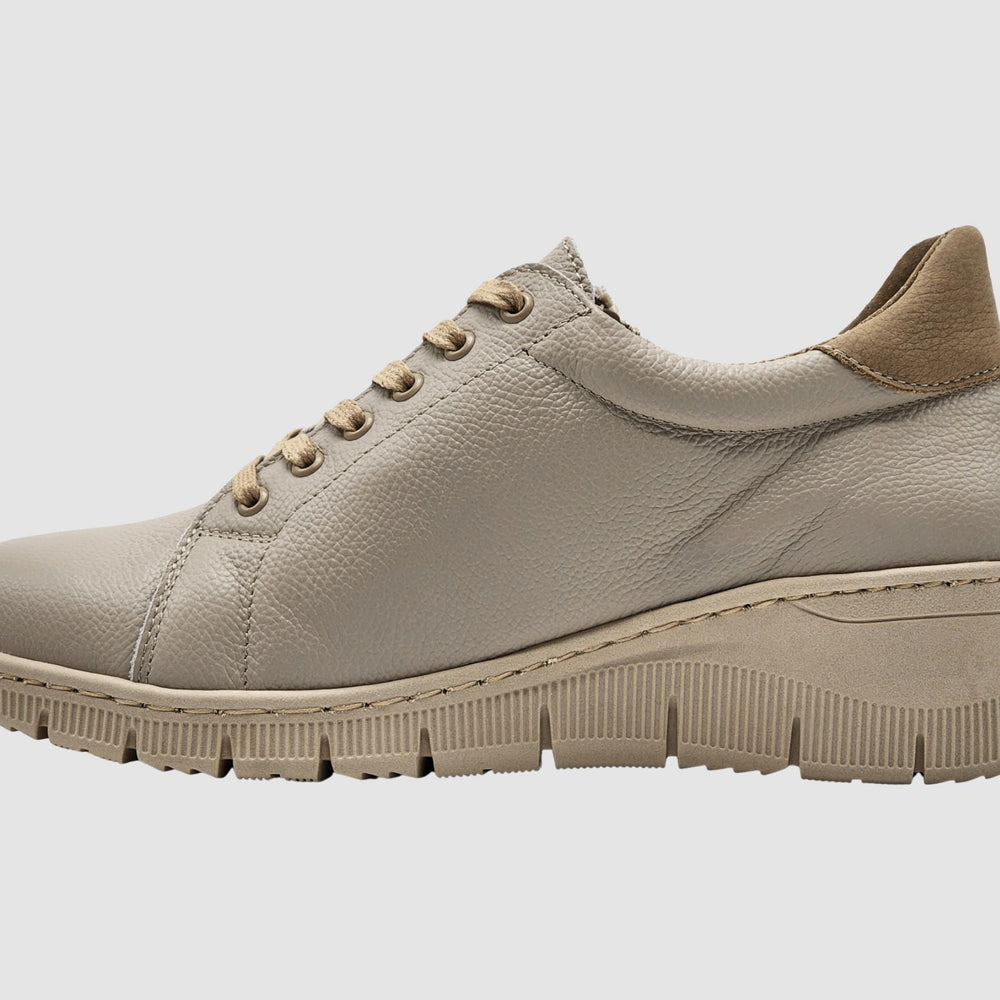 Women's Willow Leather Sneakers - Beige - Euro Shoe House