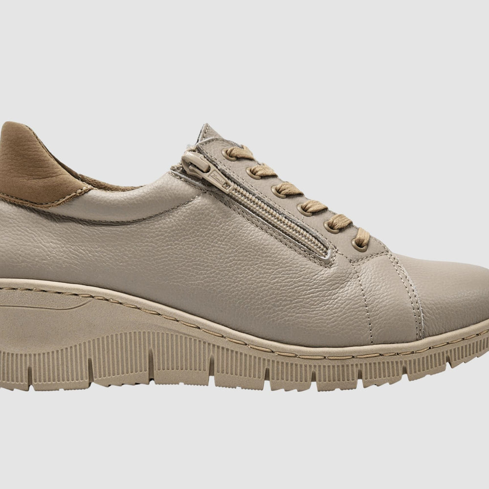 Women's Willow Leather Sneakers - Beige - Euro Shoe House