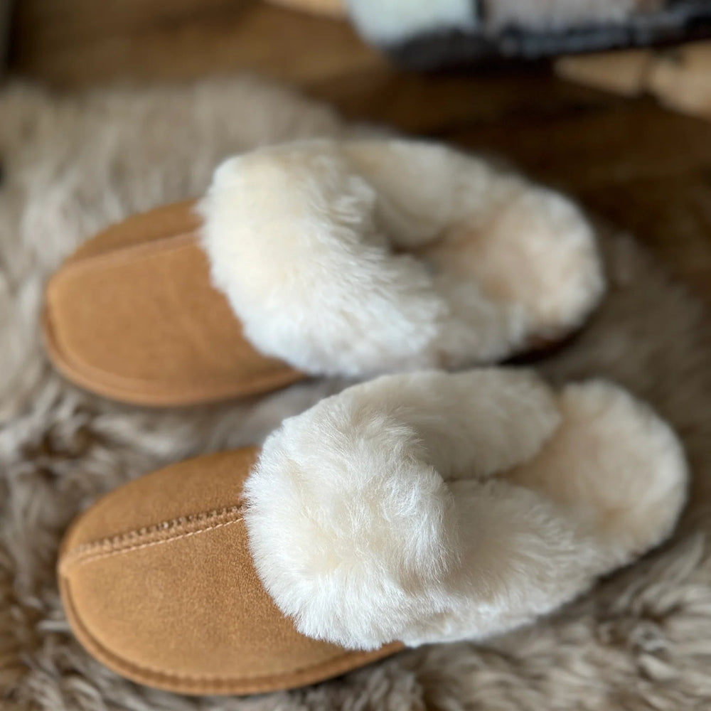 Women's Yukon Sheepskin Slippers - Beige - Euro Shoe House
