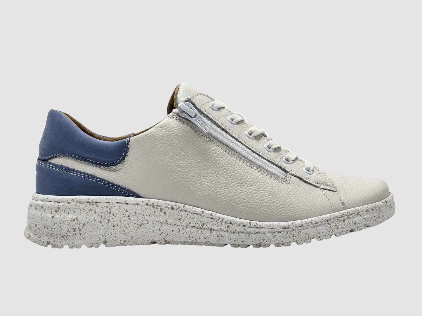 Women's Zaya Leather Sneakers - White/Blue - Euro Shoe House