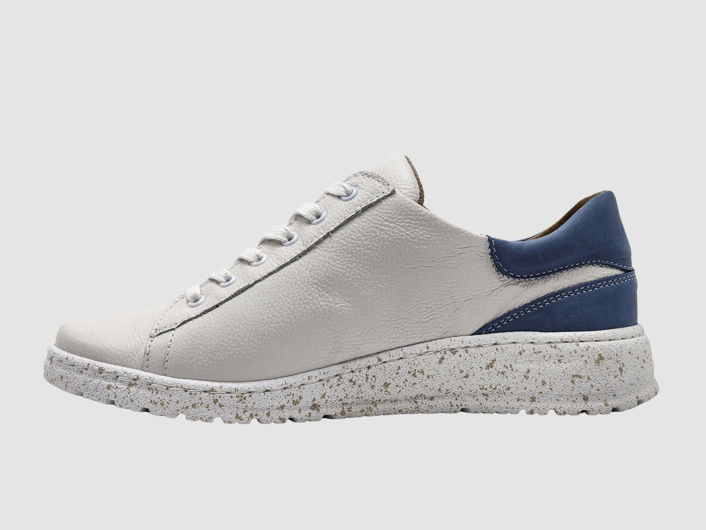 Women's Zaya Leather Sneakers - White/Blue - Euro Shoe House