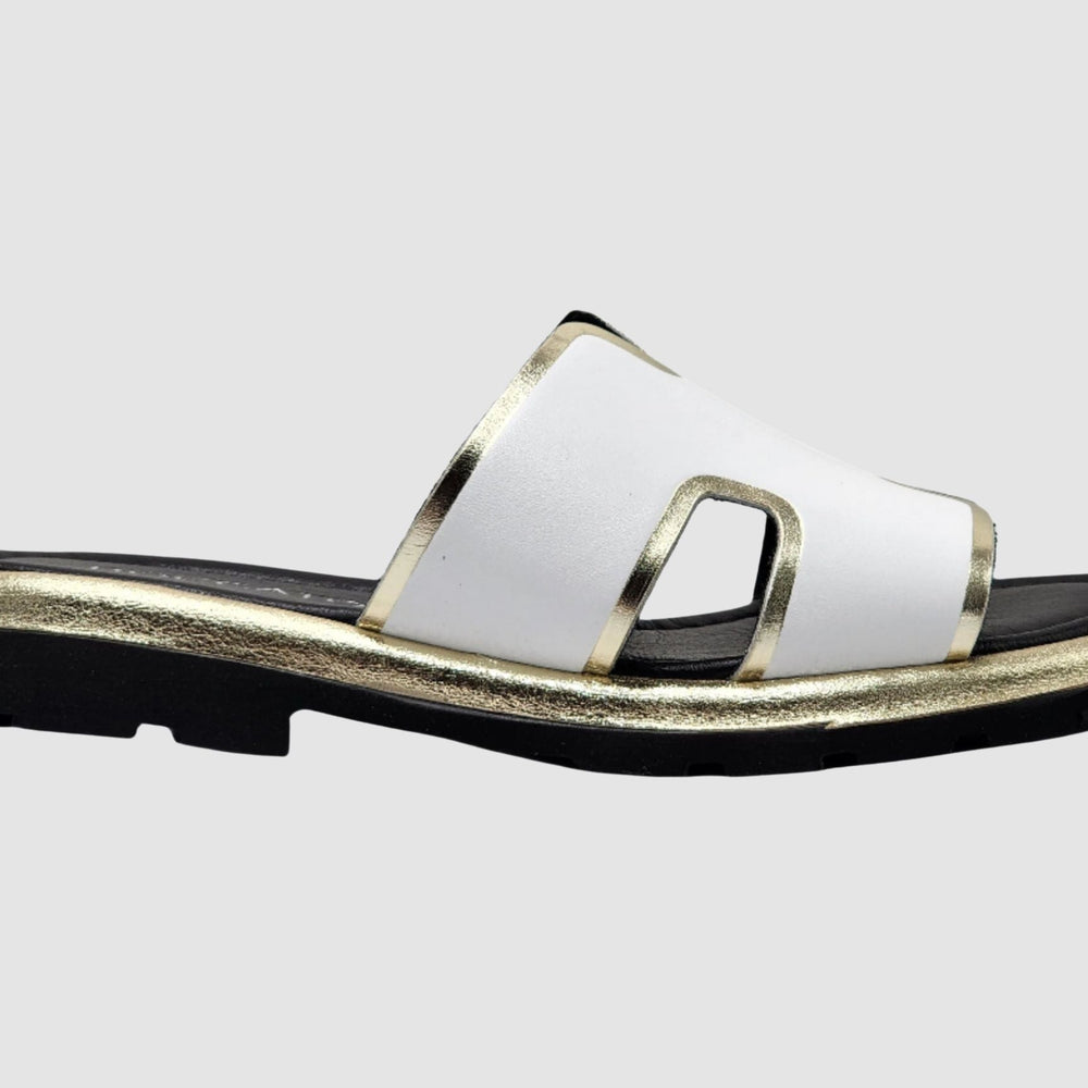 Women's Zinnia Leather Sandals - White - Euro Shoe House