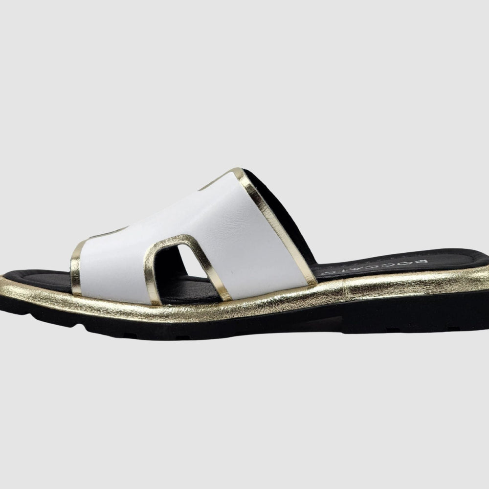 Women's Zinnia Leather Sandals - White - Euro Shoe House
