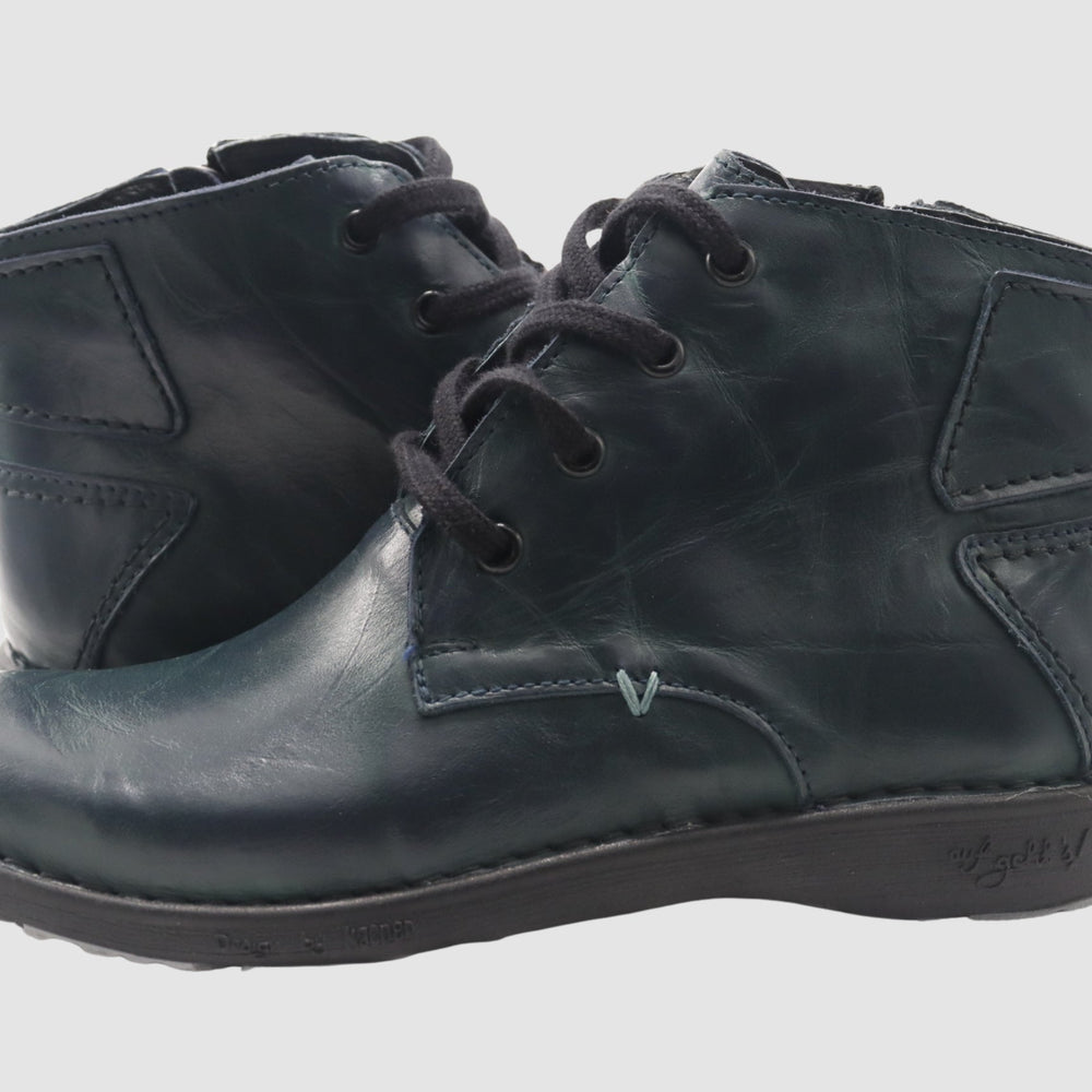
                  
                    Women's Zip - Up Leather Boots - Dark Green - Euro Shoe House
                  
                