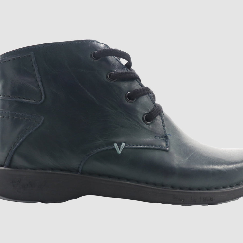 Women's Zip - Up Leather Boots - Dark Green - Euro Shoe House