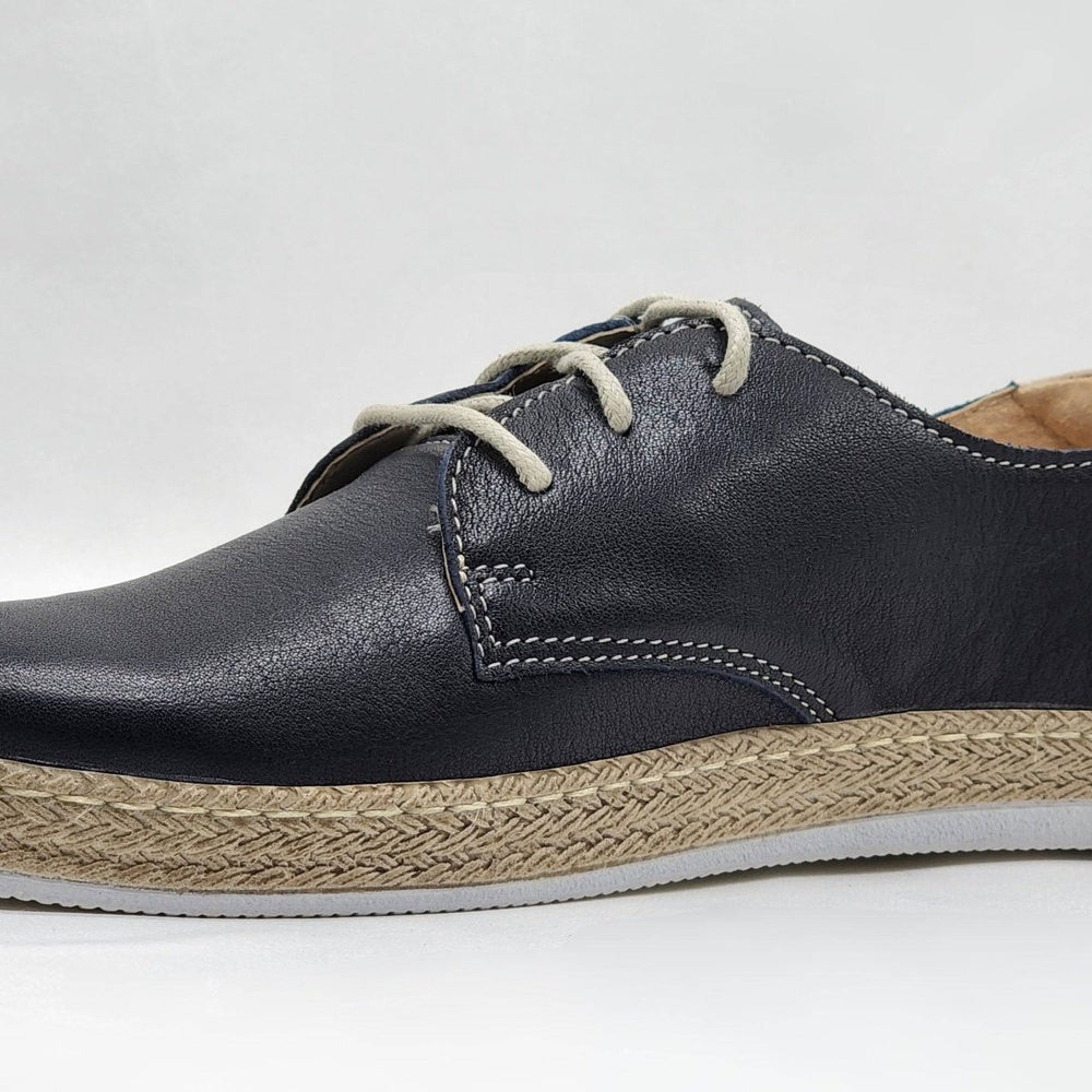 Women's Lifestyle Navy Leather Sneakers - Navy - Euro Shoe House