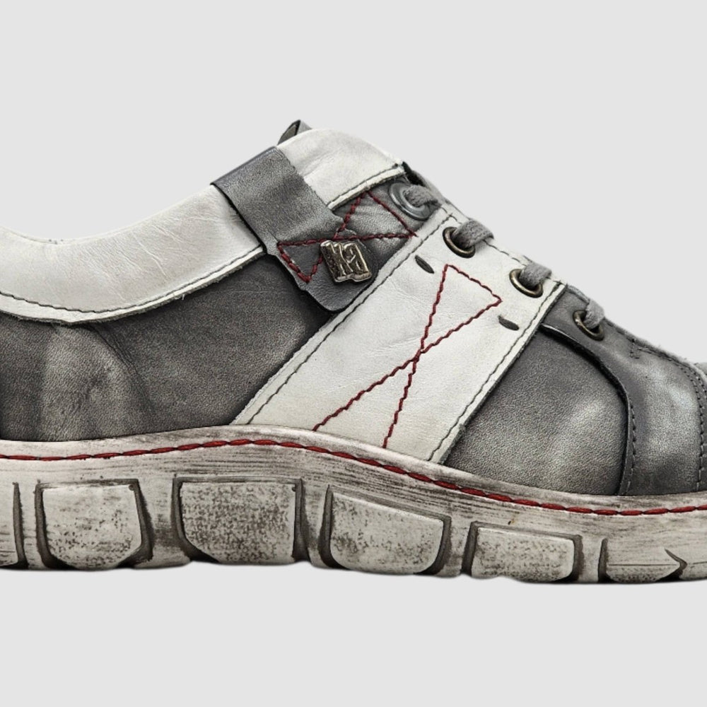 Women's Original Grey and White Leather Shoes - Euro Shoe House