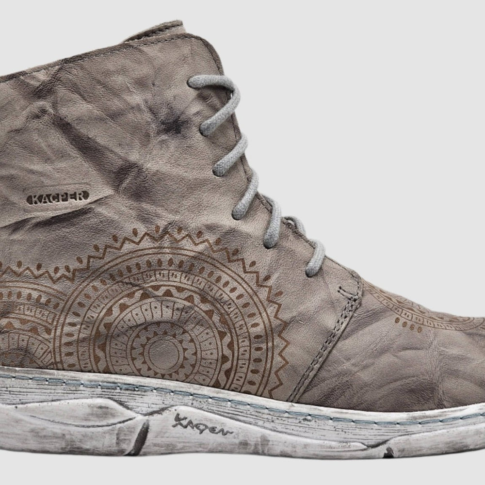Women's Timeless Grey Fleece - Lined Zip - Up Leather Boots - Euro Shoe House